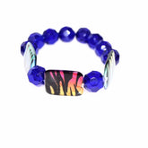 Chunky Blue Animal Prints Beaded Women's Bracelets - FashionByTeresa